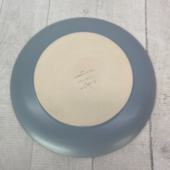 Chrissy Teigen GRAVINGS BLUE Color Motifs Textured Stoneware Salad Plates Set 4 - Picture 5 of 16